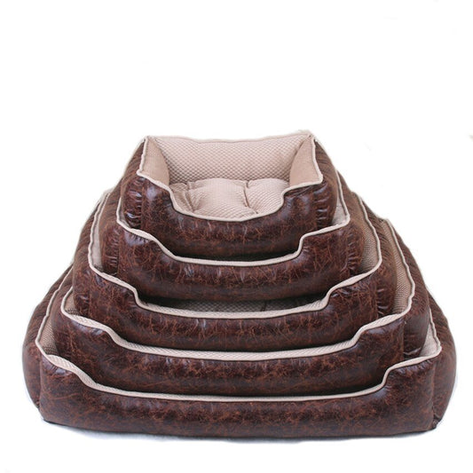 Leather cat or dog bed