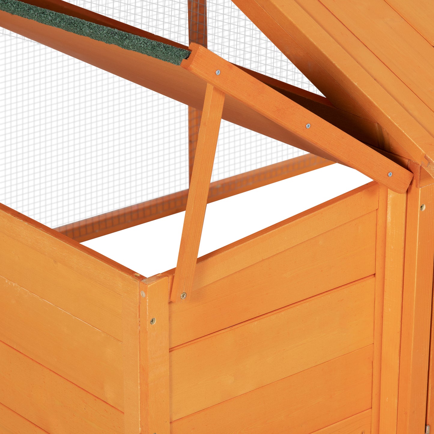 Wooden Chicken Coop with Nesting Box, Openable Roof, for 4-8 Chickens, Ducks, Orange